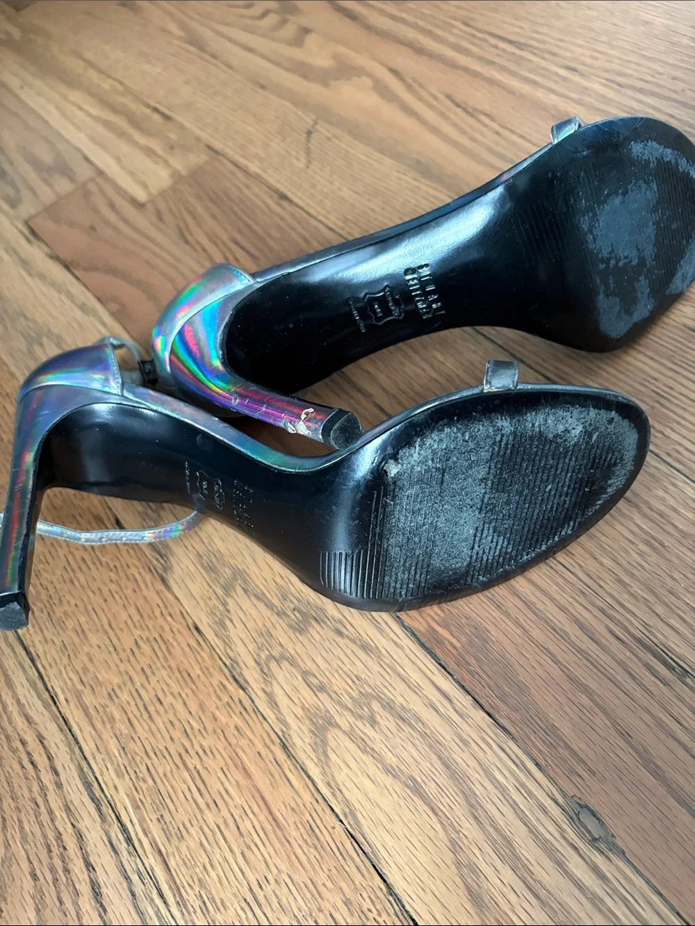 Stuart Weitzman holographic silver